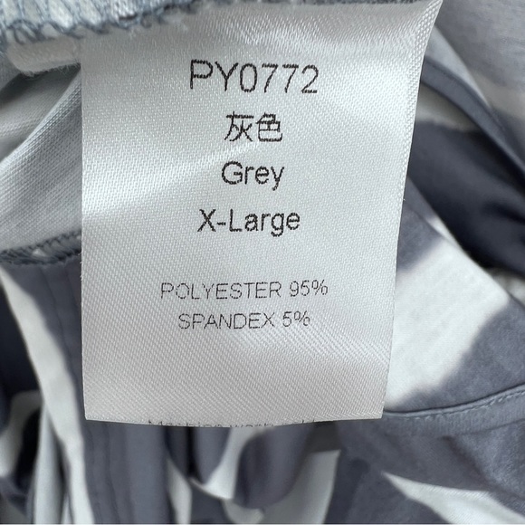 Gray Stripe Tie Dye Button Accent Long Sleeve Tee, XL - Picture 4 of 5